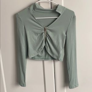 cropped zip up top